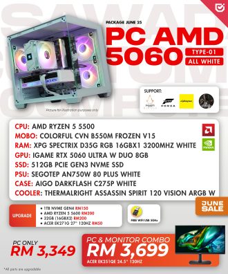 PC AMD 5060 All White (Type-01)
