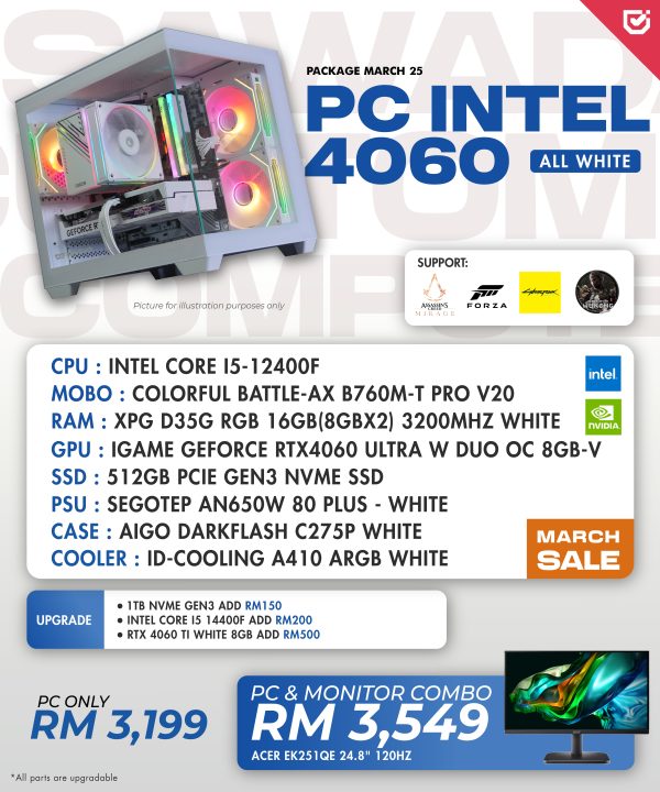 PC Intel 4060 - All White