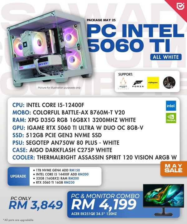 PC Intel 5060 TI ALL WHITE