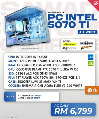 PC Intel 5070 Ti (All White)