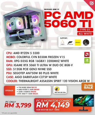 PC AMD 5060 TI All White (Type 01 )
