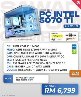 PC Intel 5070 Ti (All White)