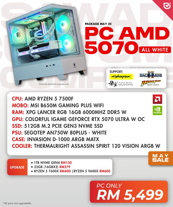 PC AMD 5070 ALL WHITE