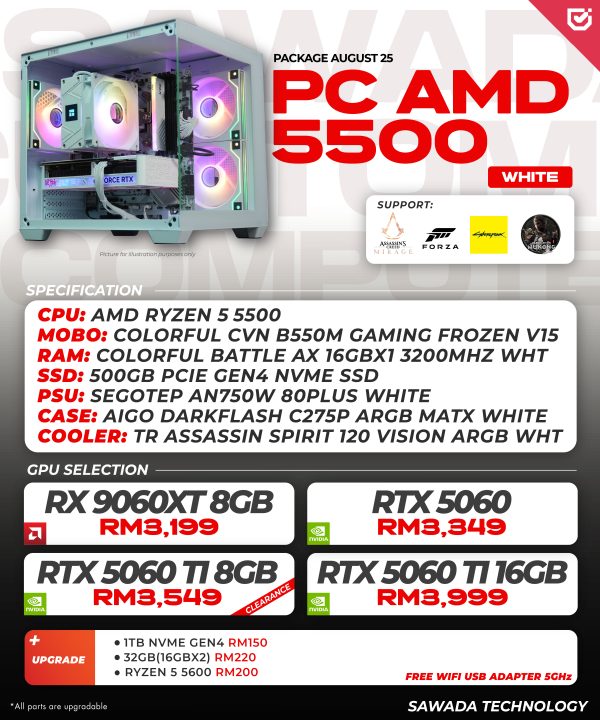 PC AMD 5500 White
