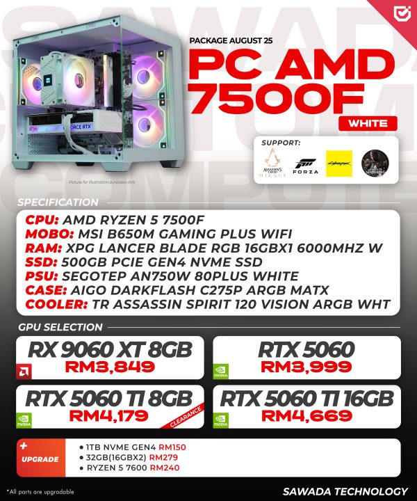 PC AMD 7500F White