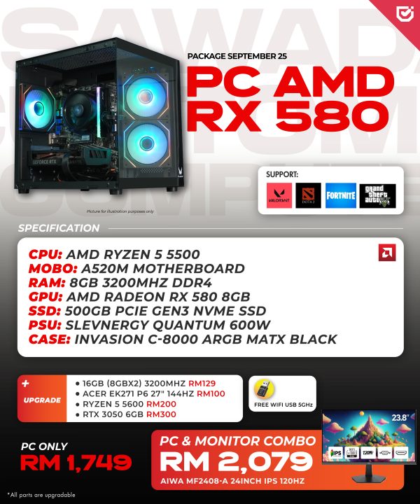 PC PACKAGE SEPTEMBER_03 AMD RX 580