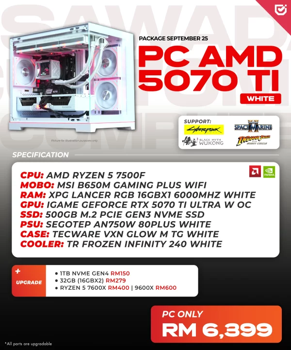 PC AMD 5070 TI WHITE – SEPTEMBER