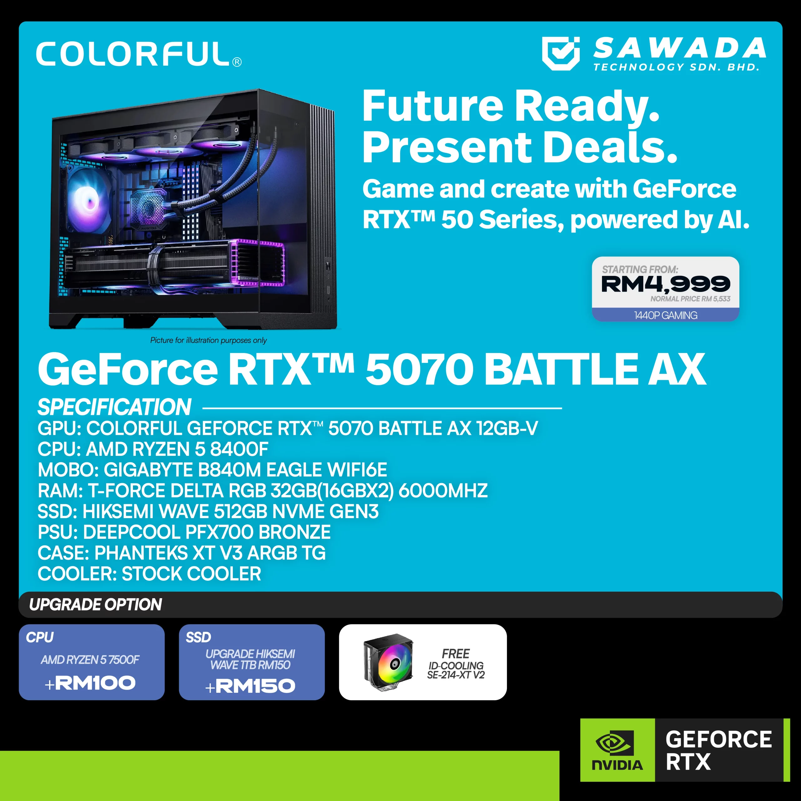 Colorful GeForce RTX 5070 Battle Ax PC - December 2025