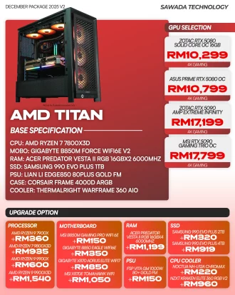 AMD Titan V2 Gaming PC Malaysia 2025 | Ryzen 7 7800X3D 4K Ready Desktop