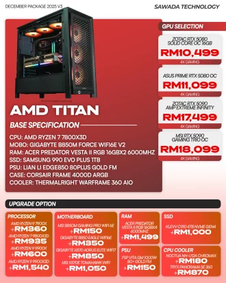 AMD TITAN Gaming PC DECEMBER V3 | Ryzen 7 7800X3D RTX 5080/5090