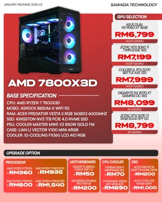 AMD 7800X3D Gaming PC | JAN 2026