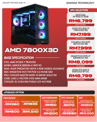 PC AMD 7800X3D Gaming PC | JAN V3 2026