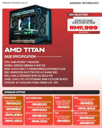 AMD Titan Ryzen 7 7800X3D RTX 5080 Gaming PC | FEB V2 2026