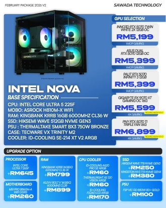 Intel Nova Core Ultra 5 225F Gaming PC | FEB V2 2026