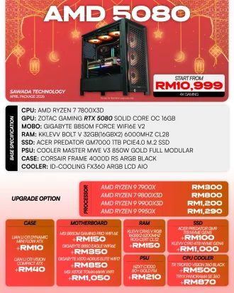 AMD Ryzen 7 7800X3D RTX 5080 Gaming PC | APRIL 2026