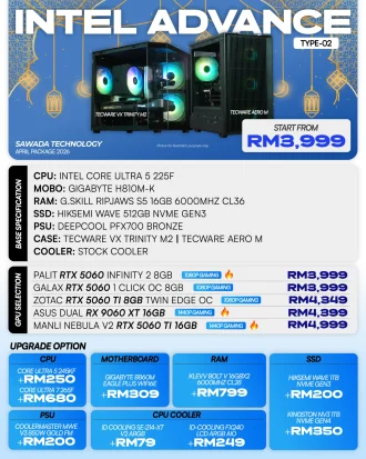 INTEL ADVANCE TYPE-02 - APRIL 2026 | Ultra 5 225F Gaming PC