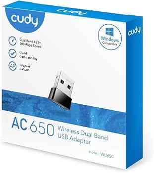 CUDY AC650 USB WiFi Adapter WU650