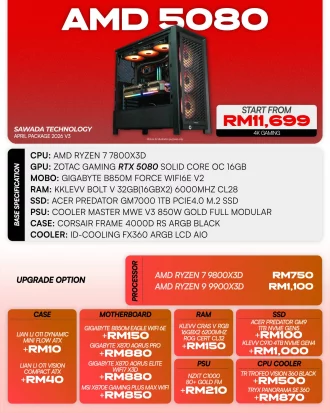 AMD Ryzen 7 7800X3D RTX 5080 Gaming PC | APRIL V3 2026