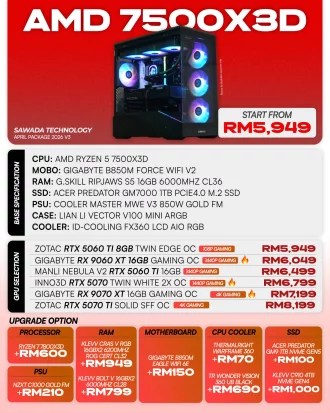 AMD Ryzen 5 7500X3D Gaming PC | APRIL V3 2026