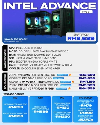 INTEL ADVANCE TYPE-01 - APRIL V3 2026 | i5-14400F Gaming PC