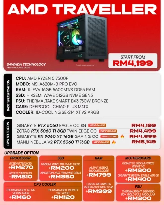 AMD Traveler Ryzen 5 7500F Gaming PC | MAY 2026