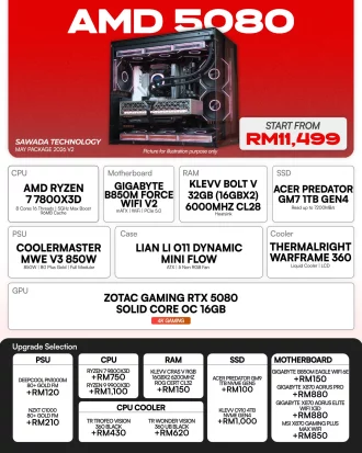 AMD Ryzen 7 7800X3D RTX 5080 Gaming PC | MAY V2 2026