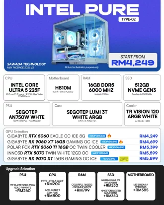 INTEL PURE TYPE-02 - MAY V2 2026 | Intel Core Ultra 5 225F White Gaming PC