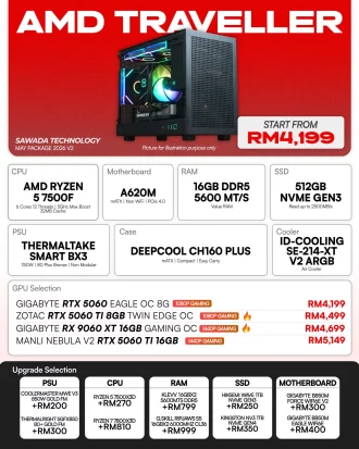 AMD Traveler Ryzen 5 7500F Gaming PC | MAY V2 2026