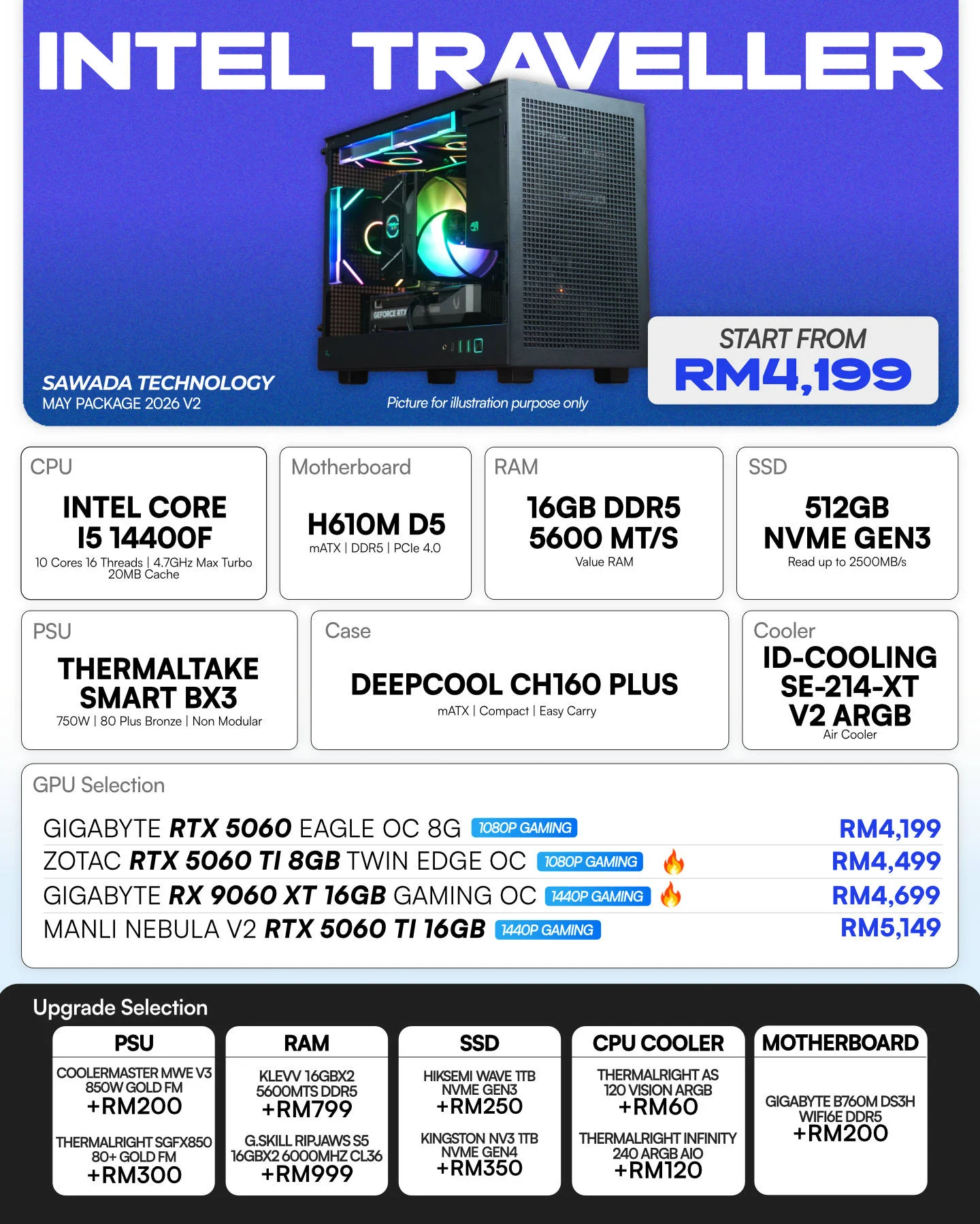 INTEL Traveler Core i5-14400F Gaming PC | MAY V2 2026
