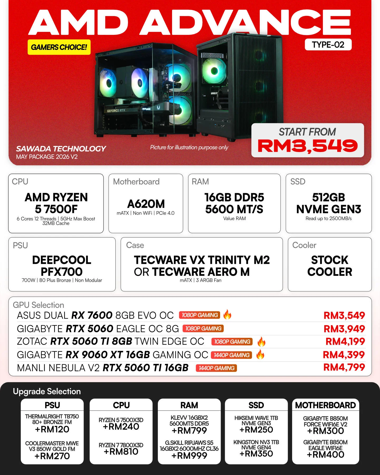 AMD ADVANCE TYPE-02 - MAY V2 2026 | Ryzen 5 7500F Gaming PC
