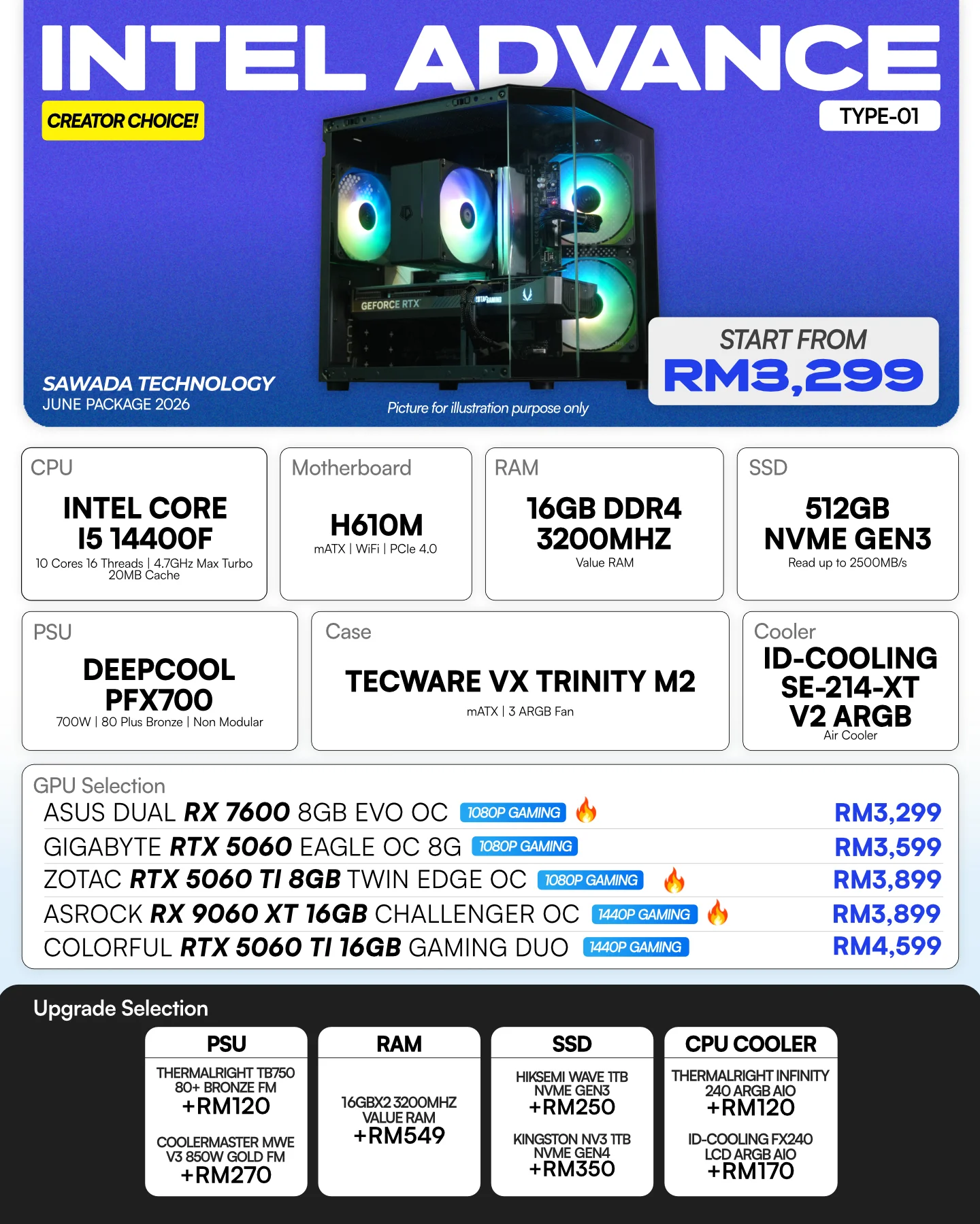 INTEL ADVANCE TYPE-01 - JUNE 2026 | i5-14400F Gaming PC