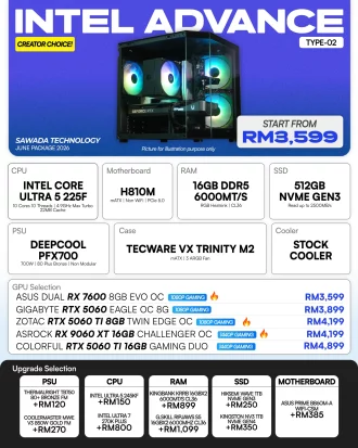 INTEL ADVANCE TYPE-02 - JUNE 2026 | Ultra 5 225F Gaming PC