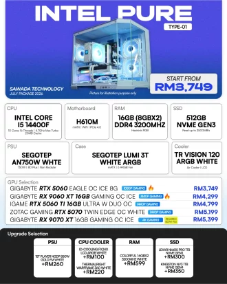 INTEL PURE TYPE-01 - JULY 2026 | Intel Core i5-14400F White Gaming PC
