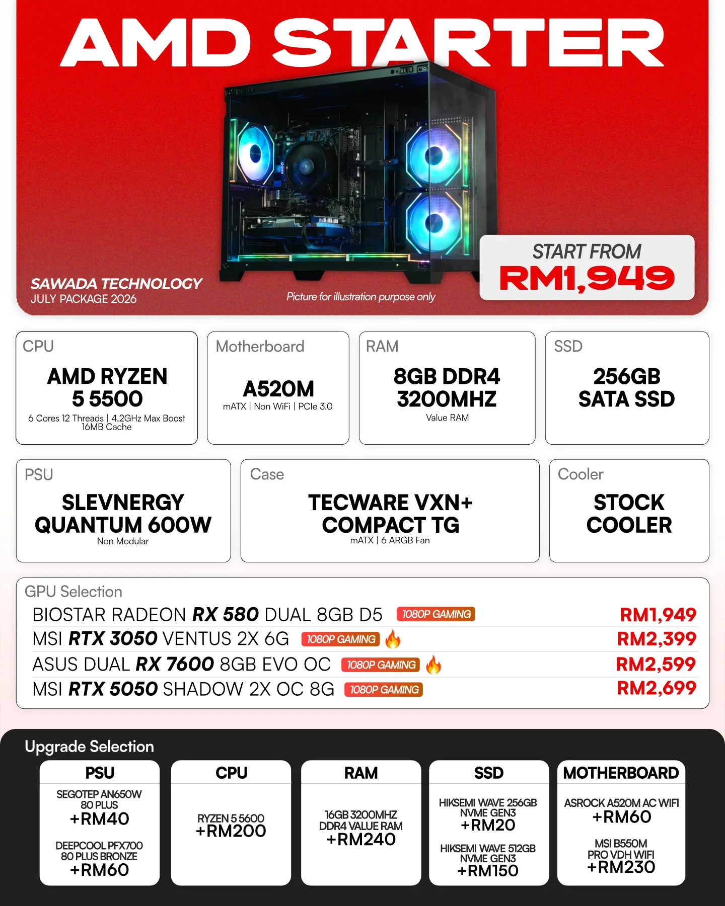 AMD Starter Ryzen 5 5500 Gaming PC | JULY 2026